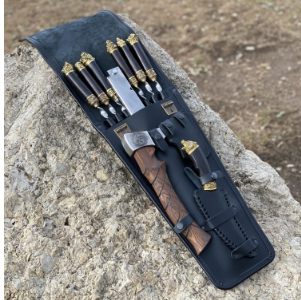 Набор шампуров в кожаном чехле «Медвежья Лапа»