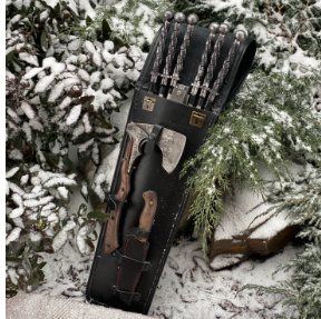 Набор шампуров в кожаном чехле «ВИКИНГ»